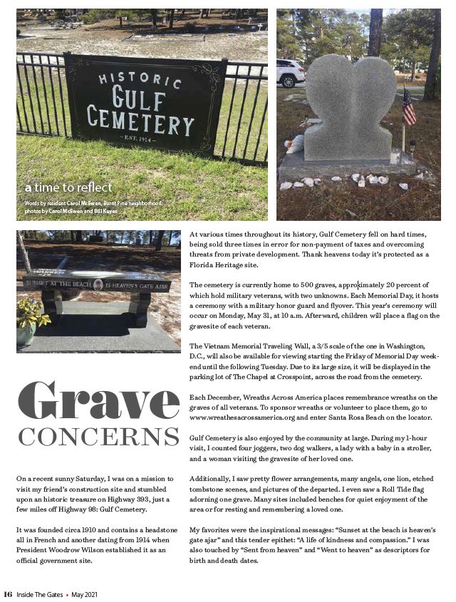 Gulf Cemetery Published by Inside The Gates - May 2021